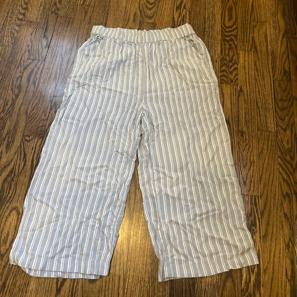 American Eagle Blue and White Stripped Beach Pants